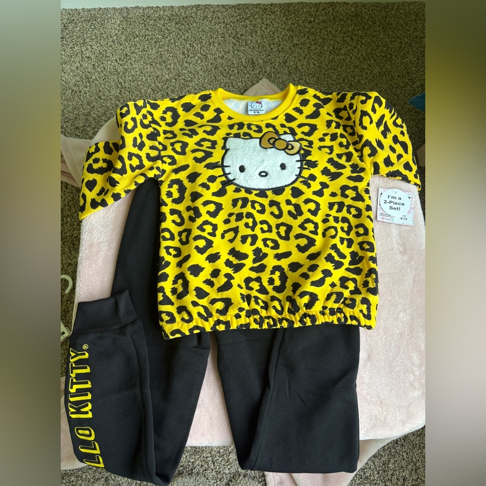 Hello Kitty Yellow and Black Leopard Outfit - 2 Piece